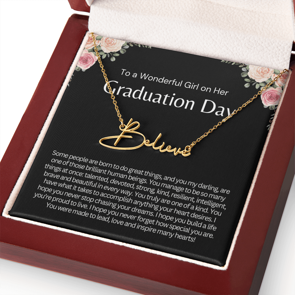 Personalized Graduation Gift for Her - Custom Signature Style Name Necklace