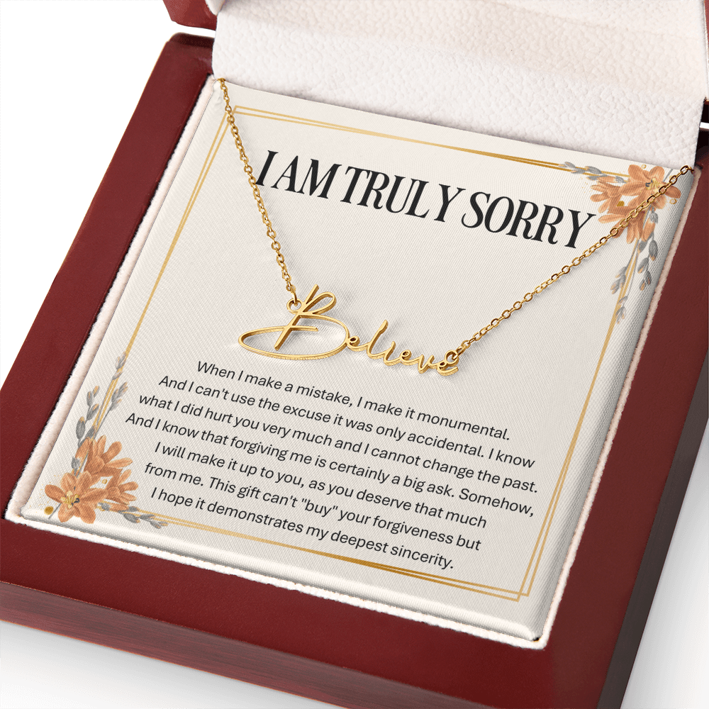 Personalized Apology Gift for Wife – Personalized Signature Style Name Necklace – Customized Jewelry with Her Name
