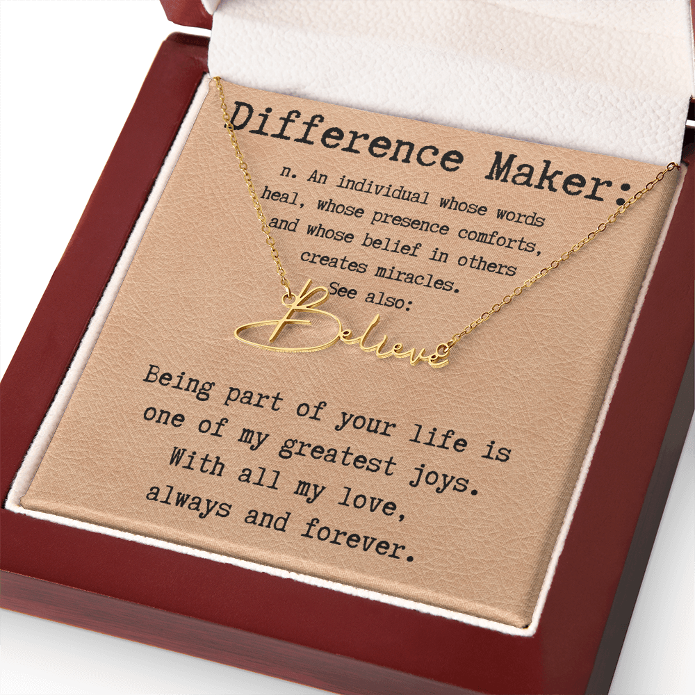 Heartfelt Gift for Someone Who Makes a Difference - Signature Style Name Necklace
