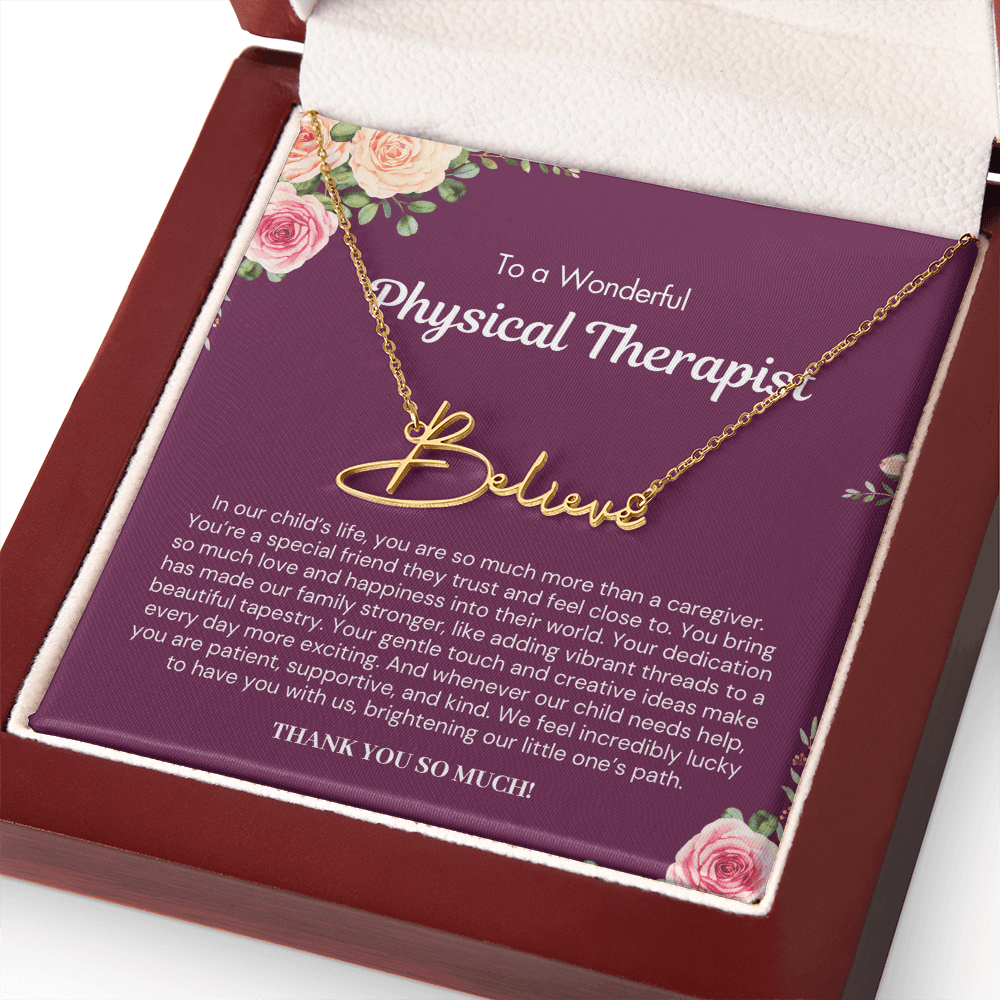 Personalized Gift for Physical Therapist - Signature Style Name Necklace