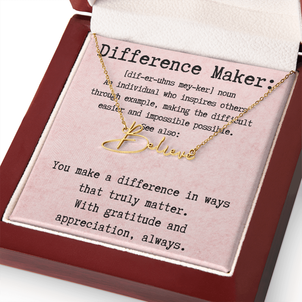 Personalized Necklace for a Real Difference Maker - Signature Style Name Necklace