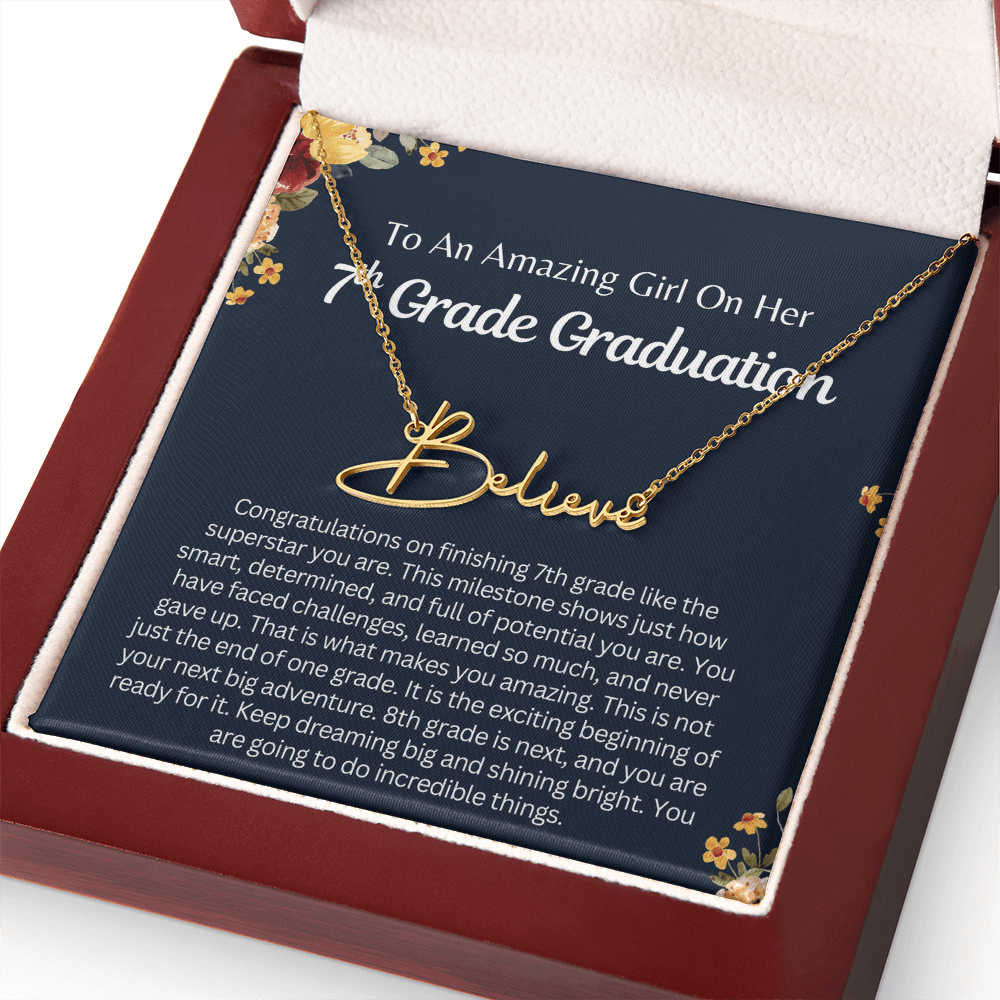 Personalized Name Necklace, 7th Grade Graduation Gift