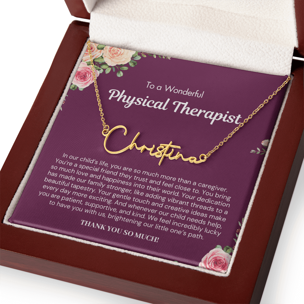 Personalized Gift for Physical Therapist - Signature Style Name Necklace