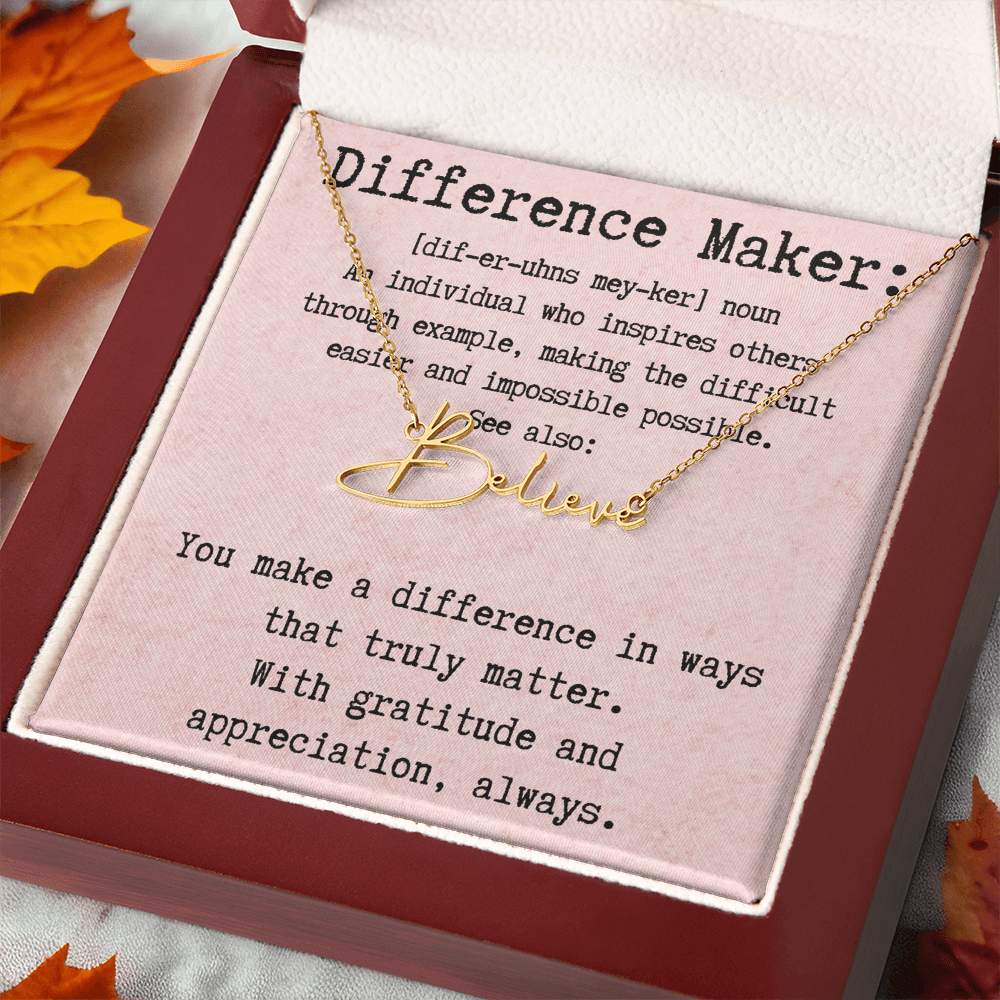 Personalized Necklace for a Real Difference Maker - Signature Style Name Necklace
