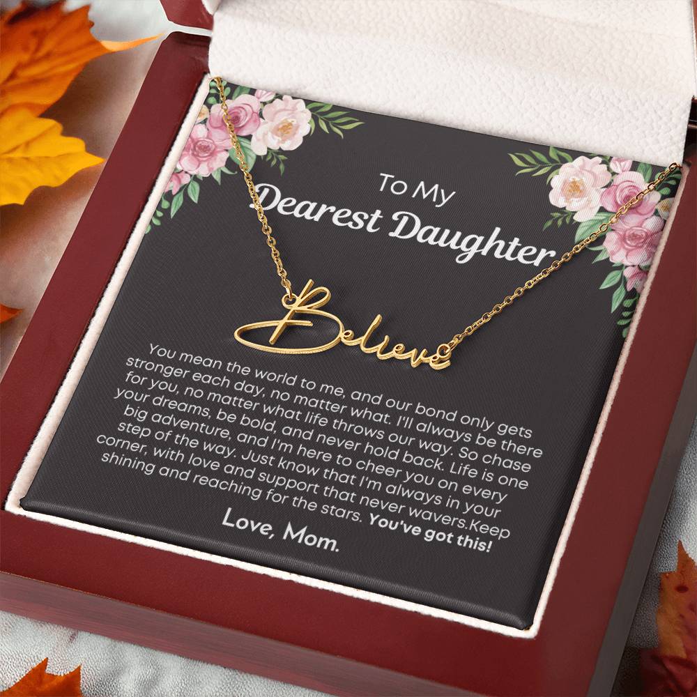 Personalized Gift Daughter from Mom - Customizable Signature Style Name Necklace