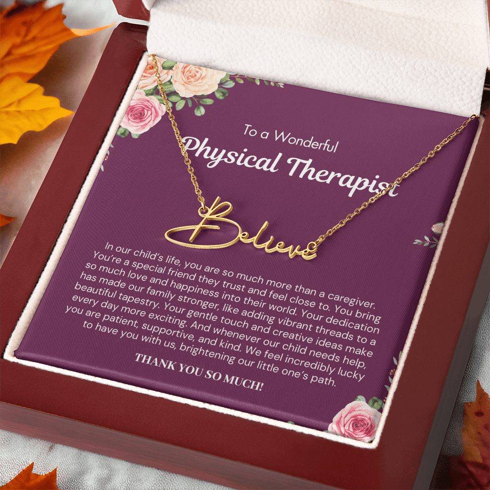 Personalized Gift for Physical Therapist - Signature Style Name Necklace