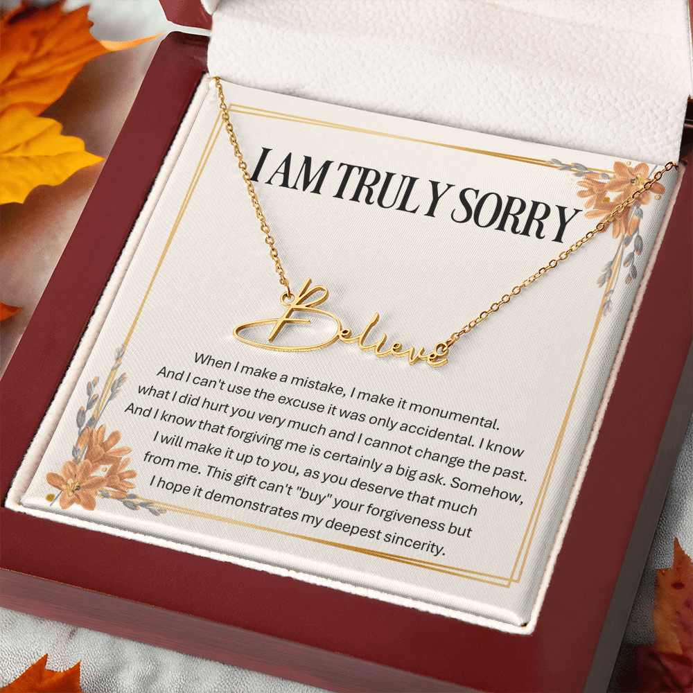 Personalized Apology Gift for Wife – Personalized Signature Style Name Necklace – Customized Jewelry with Her Name