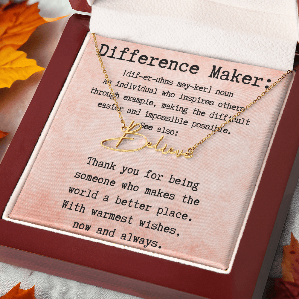 Meaningful Gift for the Difference Maker in Your Life - Signature Style Name Necklace