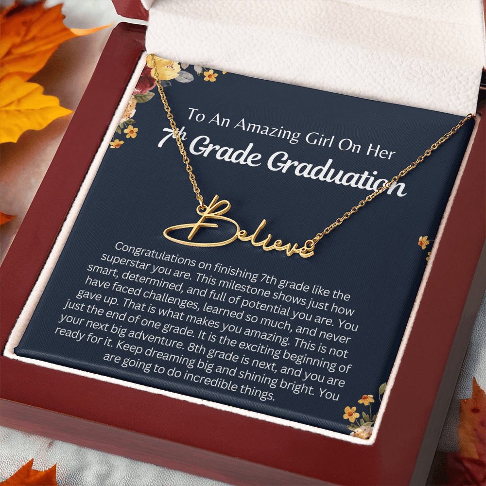 Personalized Name Necklace, 7th Grade Graduation Gift