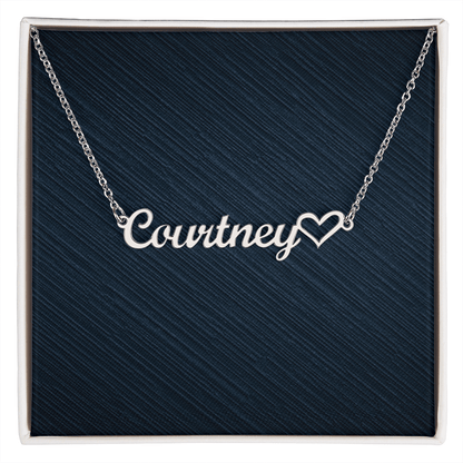 Personalized Heart Name Necklace, Famprecious Gift HEART name necklace chain gift for her