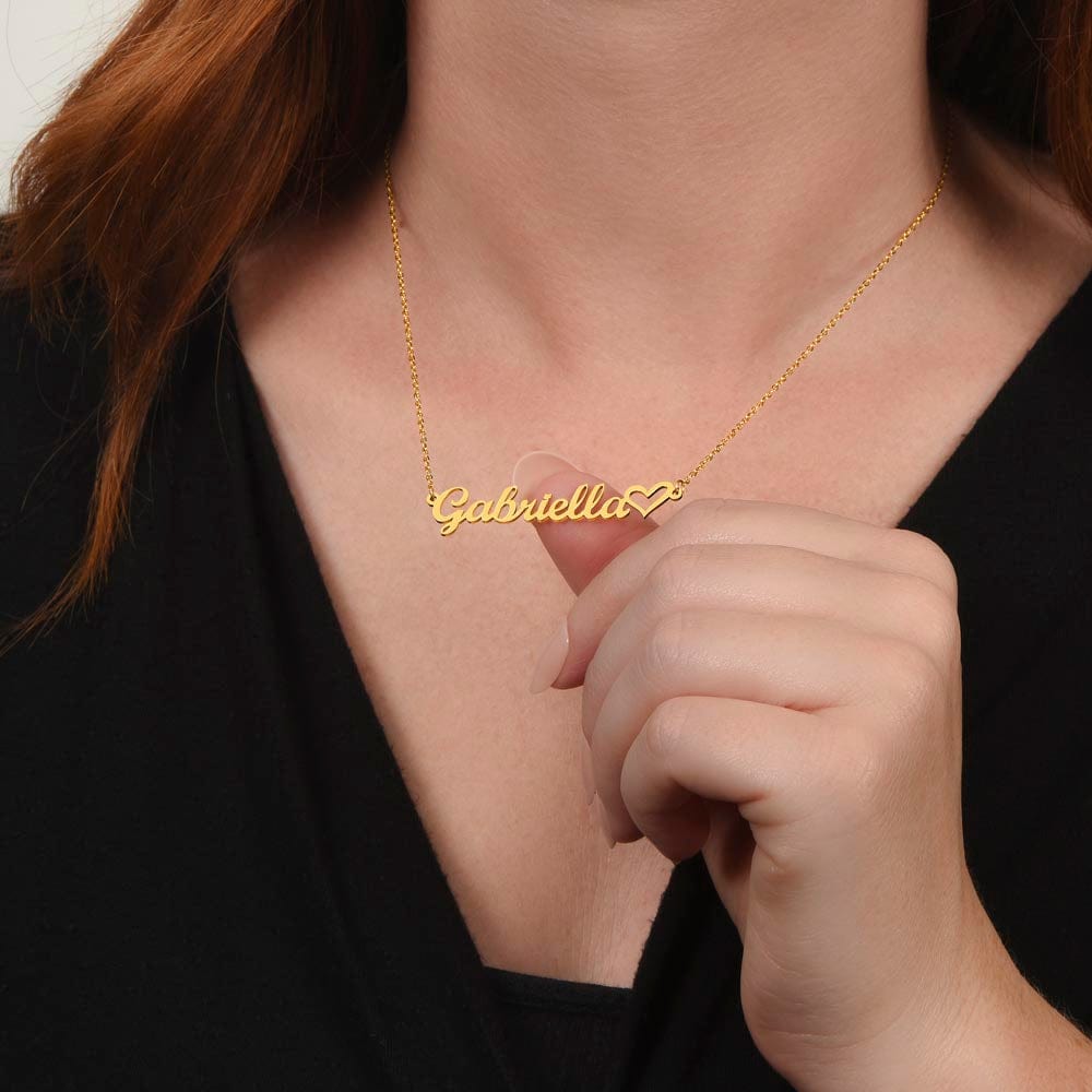 Personalized Gift for Aunt - Customizable Heart Name Necklace - I Love You So Much