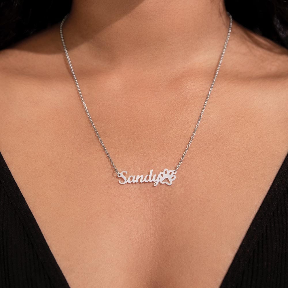 Personalized Gift for Dog Mom -  Customizable Paw Print Necklace - Gift from the Dog - Custom Gifts for Dog Owners, Dog Lovers, Fur Mama