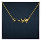 Personalized Paw Print Name Necklace, Famprecious Gifts Pawprint necklace for Dog Mamas Cat Mama