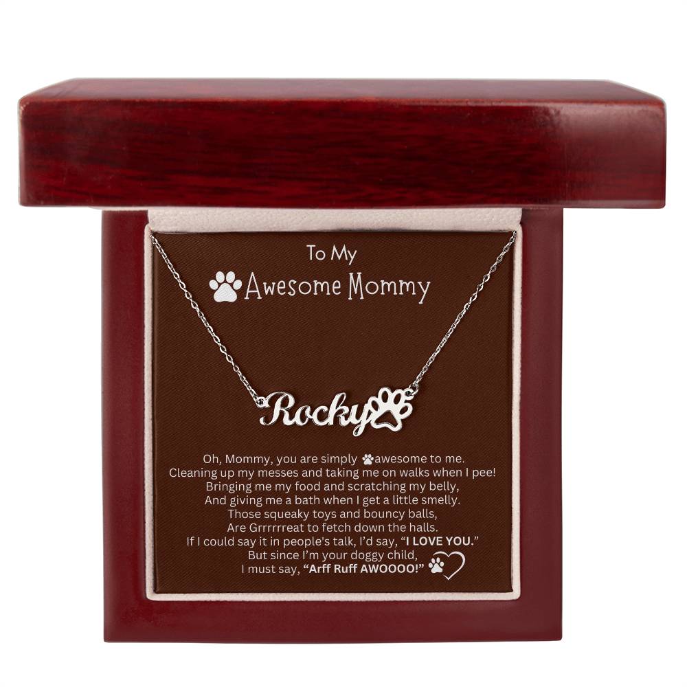 Personalized Gift for Dog Mom -  Customizable Paw Print Necklace - Gift from the Dog - Custom Gifts for Dog Owners, Dog Lovers, Fur Mama