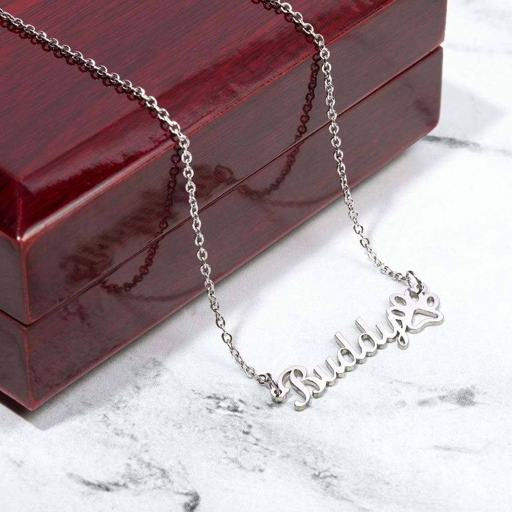 Personalized Gift for Dog Mom -  Customizable Paw Print Necklace - Gift from the Dog - Custom Gifts for Dog Owners, Dog Lovers, Fur Mama