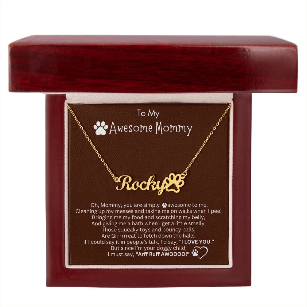 Personalized Gift for Dog Mom -  Customizable Paw Print Necklace - Gift from the Dog - Custom Gifts for Dog Owners, Dog Lovers, Fur Mama