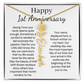 Personalized 1st Wedding Anniversary Gift for Wife – Customized Birth Flower Name Necklace – Unique Anniversary Gift Ideas for Wife from Husband