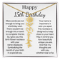 Personalized 15th Birthday Gift for Her – Customized Birth Flower Name Necklace – 15th Birthday Jewelry Gift for Granddaughter, Daughter, or Niece