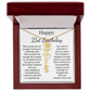 Personalized 21st Birthday Gift for Her – Customized Birth Flower Name Necklace – 21st Birthday Jewelry Gift for Granddaughter, Daughter, or Niece