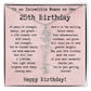 Personalized 25th Birthday Gift for Her – Customized Birth Flower Name Necklace – Unique Twenty-Fifth Birthday Jewelry Gift from Grandma, Mom, Aunt, or Friend