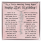 Personalized 21st Birthday Gift for Her – Customized Birth Flower Name Necklace – Unique Twenty-First Birthday Jewelry Gift from Grandma, Mom, Aunt, or Friend