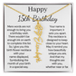 Personalized 15th Birthday Gift for Her – Customized Birth Flower Name Necklace – 15th Birthday Jewelry Gift for Granddaughter, Daughter, or Niece
