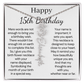 Personalized 15th Birthday Gift for Her – Customized Birth Flower Name Necklace – 15th Birthday Jewelry Gift for Granddaughter, Daughter, or Niece