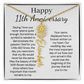 Personalized 11th Wedding Anniversary Gift for Wife – Customized Birth Flower Name Necklace – Unique Eleventh Anniversary Gift Ideas for Wife from Husband