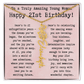 Personalized 21st Birthday Gift for Her – Customized Birth Flower Name Necklace – Unique Twenty-First Birthday Jewelry Gift from Grandma, Mom, Aunt, or Friend