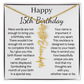 Personalized 15th Birthday Gift for Her – Customized Birth Flower Name Necklace – 15th Birthday Jewelry Gift for Granddaughter, Daughter, or Niece