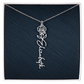 Personalized Birth Flower Name Necklace LUXURY BOX,Famprecious Gifts Birthflower necklace Custom Flower Chain Gift