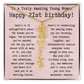 Personalized 21st Birthday Gift for Her – Customized Birth Flower Name Necklace – Unique Twenty-First Birthday Jewelry Gift from Grandma, Mom, Aunt, or Friend