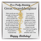 Personalized Birthday Gift for Great Granddaughter – Customized Birth Flower Name Necklace – Custom Jewelry Gift from Grandma