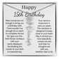 Personalized 15th Birthday Gift for Her – Customized Birth Flower Name Necklace – 15th Birthday Jewelry Gift for Granddaughter, Daughter, or Niece