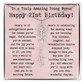 Personalized 21st Birthday Gift for Her – Customized Birth Flower Name Necklace – Unique Twenty-First Birthday Jewelry Gift from Grandma, Mom, Aunt, or Friend