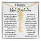 Personalized 15th Birthday Gift for Her – Customized Birth Flower Name Necklace – 15th Birthday Jewelry Gift for Granddaughter, Daughter, or Niece