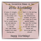 Personalized 25th Birthday Gift for Her – Customized Birth Flower Name Necklace – Unique Twenty-Fifth Birthday Jewelry Gift from Grandma, Mom, Aunt, or Friend