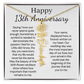 Personalized 13th Wedding Anniversary Gift for Wife – Customized Birth Flower Name Necklace – Unique Thirteenth Anniversary Gift Ideas for Wife from Husband