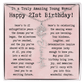 Personalized 21st Birthday Gift for Her – Customized Birth Flower Name Necklace – Unique Twenty-First Birthday Jewelry Gift from Grandma, Mom, Aunt, or Friend