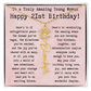 Personalized 21st Birthday Gift for Her – Customized Birth Flower Name Necklace – Unique Twenty-First Birthday Jewelry Gift from Grandma, Mom, Aunt, or Friend