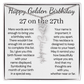 Happy Golden Birthday 27 on 27th