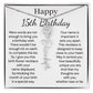 Personalized 15th Birthday Gift for Her – Customized Birth Flower Name Necklace – 15th Birthday Jewelry Gift for Granddaughter, Daughter, or Niece