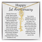 Personalized 1st Wedding Anniversary Gift for Wife – Customized Birth Flower Name Necklace – Unique Anniversary Gift Ideas for Wife from Husband
