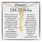 Personalized 13th Birthday Gift for Her – Customized Birth Flower Name Necklace – Teen Birthday Jewelry Gift for Granddaughter, Daughter, or Niece