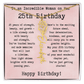 Personalized 25th Birthday Gift for Her – Customized Birth Flower Name Necklace – Unique Twenty-Fifth Birthday Jewelry Gift from Grandma, Mom, Aunt, or Friend