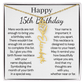 Personalized 15th Birthday Gift for Her – Customized Birth Flower Name Necklace – 15th Birthday Jewelry Gift for Granddaughter, Daughter, or Niece