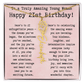 Personalized 21st Birthday Gift for Her – Customized Birth Flower Name Necklace – Unique Twenty-First Birthday Jewelry Gift from Grandma, Mom, Aunt, or Friend