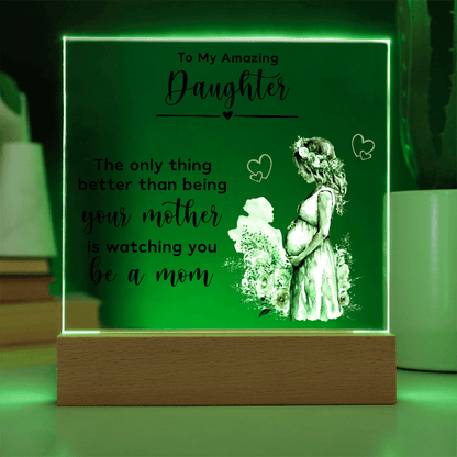 Pregnancy announcement gift from mom to daughter Acrylic Plaque