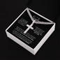 Personalized Cross with Adjustable  Cuban Link Chain.for Soulmate