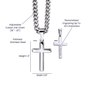 Engraved Cross Necklace for Stepson with Cuban Link Chain
